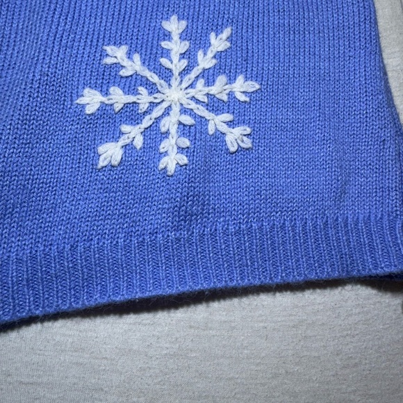 Blue Zip-Up Sweater with Snowflake Design - Picture 2 of 6